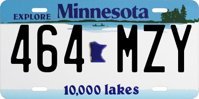 MN license plate 464MZY