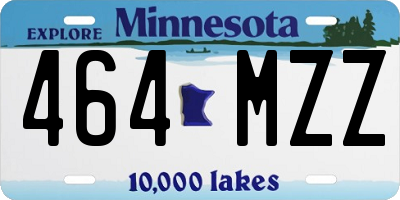 MN license plate 464MZZ