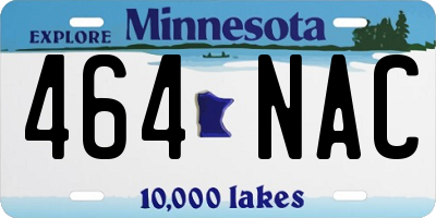 MN license plate 464NAC