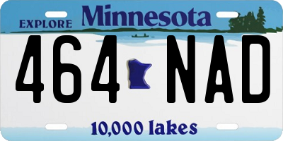 MN license plate 464NAD