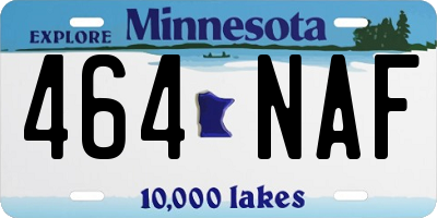 MN license plate 464NAF