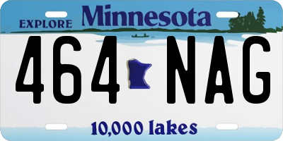 MN license plate 464NAG