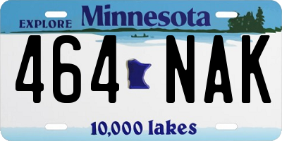 MN license plate 464NAK