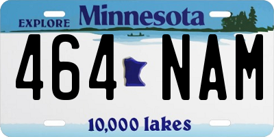 MN license plate 464NAM