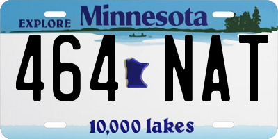 MN license plate 464NAT