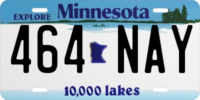 MN license plate 464NAY