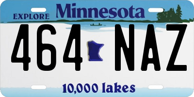 MN license plate 464NAZ