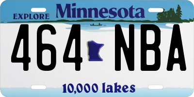 MN license plate 464NBA