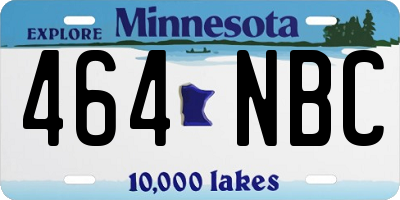 MN license plate 464NBC