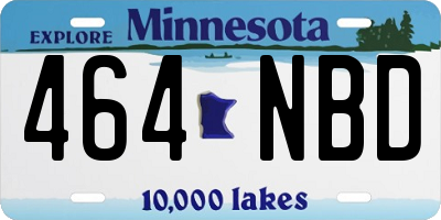 MN license plate 464NBD