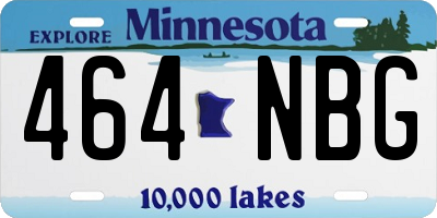 MN license plate 464NBG