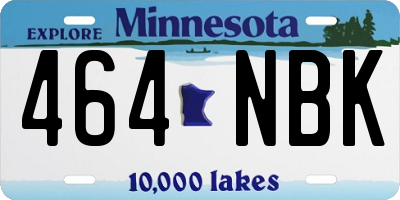 MN license plate 464NBK