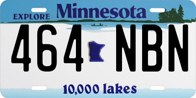 MN license plate 464NBN