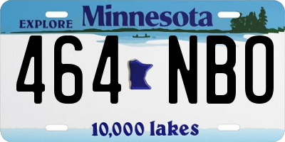 MN license plate 464NBO