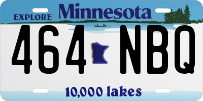 MN license plate 464NBQ