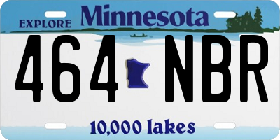 MN license plate 464NBR