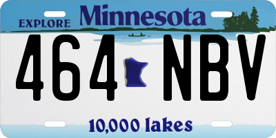 MN license plate 464NBV
