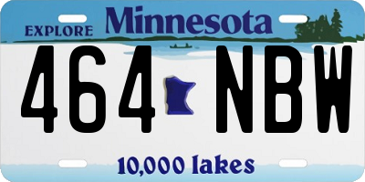 MN license plate 464NBW