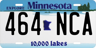 MN license plate 464NCA