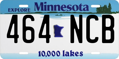 MN license plate 464NCB