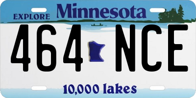 MN license plate 464NCE