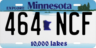 MN license plate 464NCF