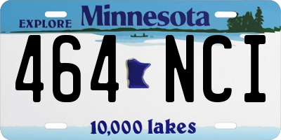 MN license plate 464NCI