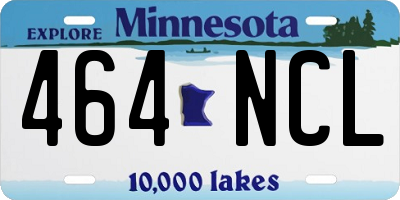 MN license plate 464NCL