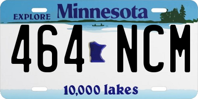 MN license plate 464NCM