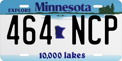 MN license plate 464NCP