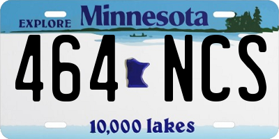 MN license plate 464NCS