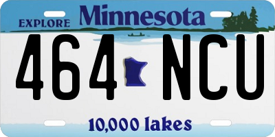 MN license plate 464NCU