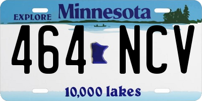 MN license plate 464NCV