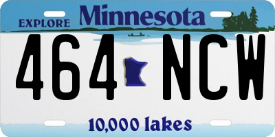 MN license plate 464NCW