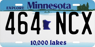 MN license plate 464NCX