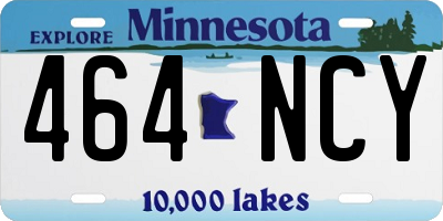 MN license plate 464NCY