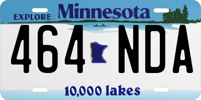 MN license plate 464NDA