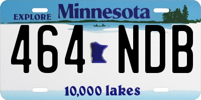 MN license plate 464NDB