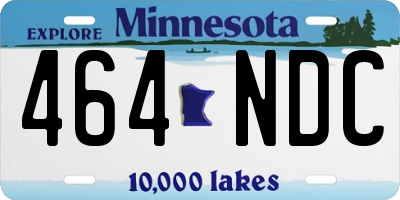 MN license plate 464NDC
