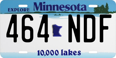 MN license plate 464NDF