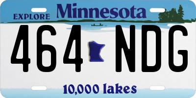 MN license plate 464NDG