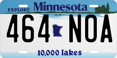 MN license plate 464NOA