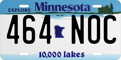 MN license plate 464NOC