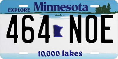 MN license plate 464NOE