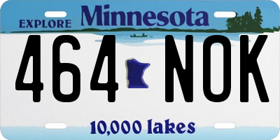 MN license plate 464NOK