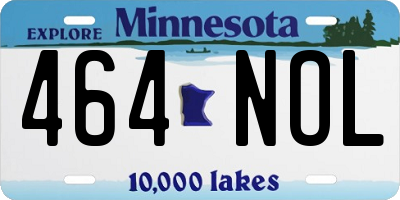 MN license plate 464NOL