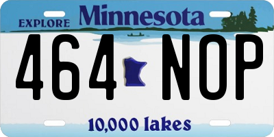 MN license plate 464NOP