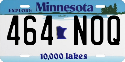 MN license plate 464NOQ