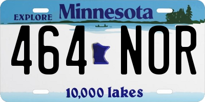 MN license plate 464NOR