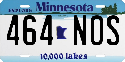 MN license plate 464NOS